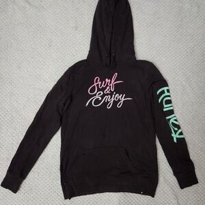 Hurley Black Hoodie with Logo Detail